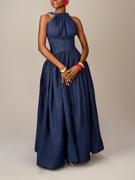 Backless Denim Skirt