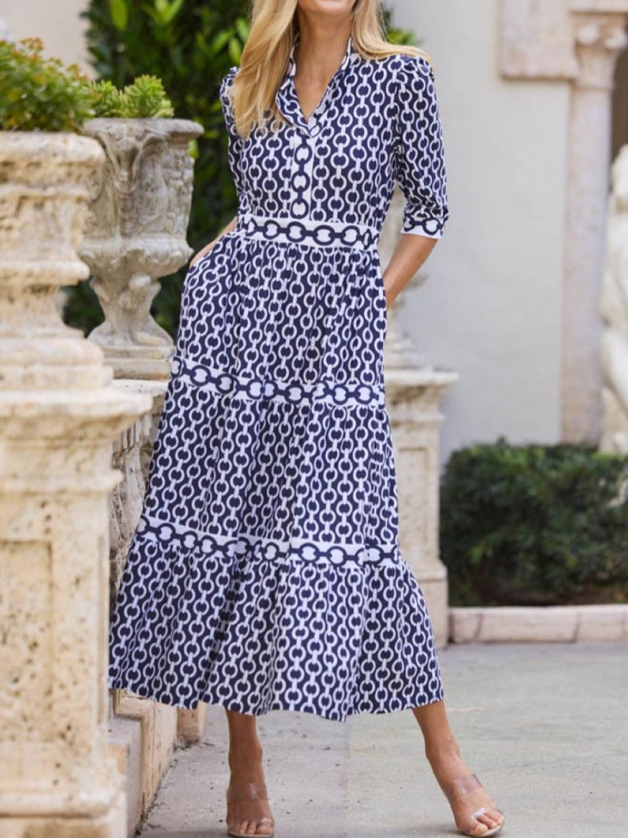 Vertical Collar Laminated Dress